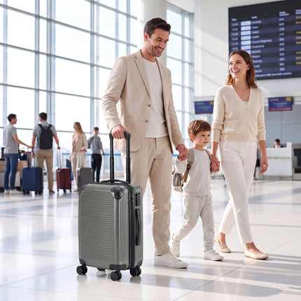 Hard Shell Carry-On Suitcase, 56 cm, Dark Grey, 4 Wheels