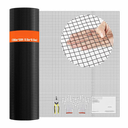 Hardware Cloth Roll 36 In x 50 Ft, 19 Gauge, Vinyl Coated