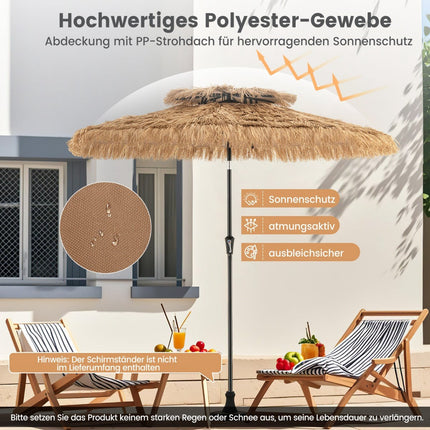 Hawaiian Style Tiki Patio Umbrella, 247 cm, PE Straw