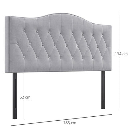 Gray padded headboard - Modern design, 185x134 Cm