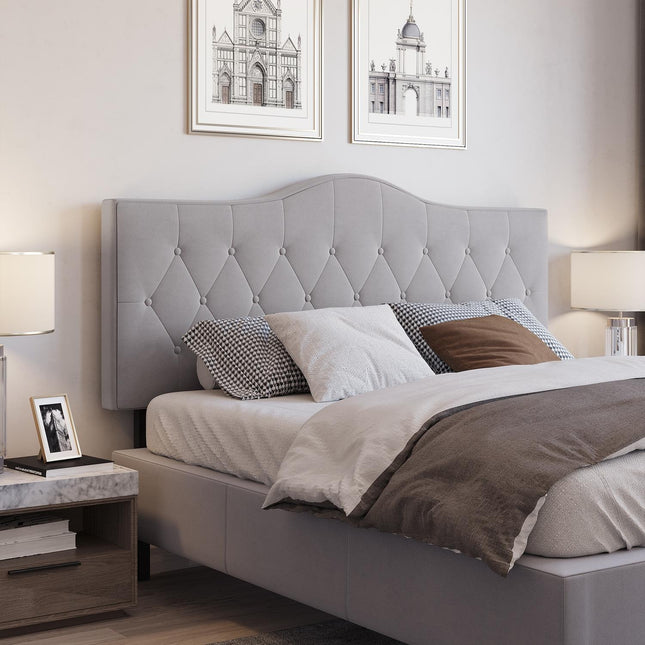 Gray padded headboard - Modern design, 185x134 Cm