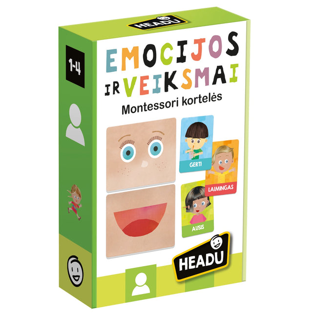 Headu Flashcards Emotions And Actions Montessori (In Lithuanian Lang.)