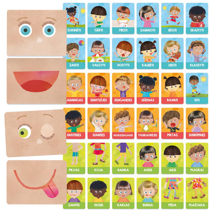 Headu Flashcards Emotions And Actions Montessori (In Lithuanian Lang.)