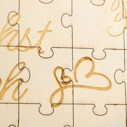 Heart-Shaped Engraved Wooden Jigsaw Puzzle Gift