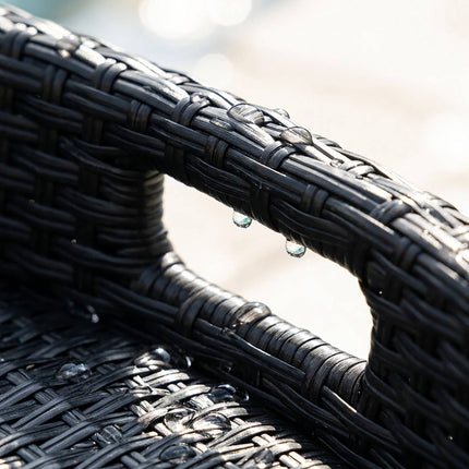 Heart-Shaped Floating Pool Tray, Black Rattan, 60cm