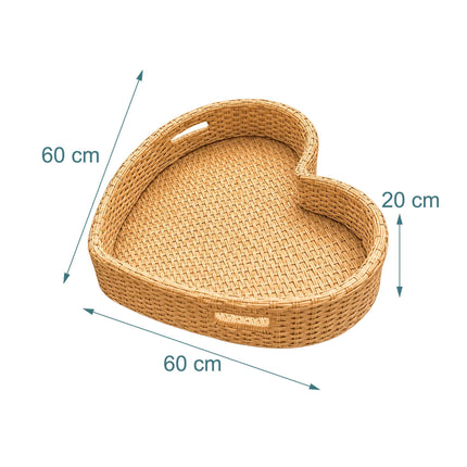 Heart-Shaped Floating Pool Tray, Weatherproof Rattan