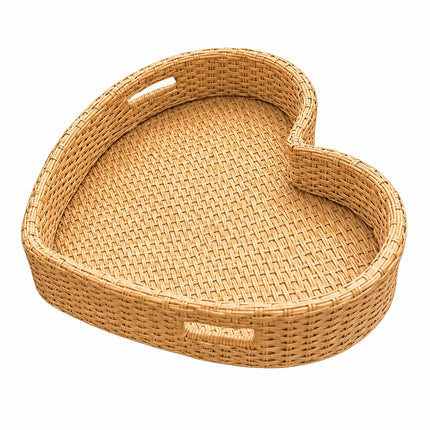 Heart-Shaped Floating Pool Tray, Weatherproof Rattan