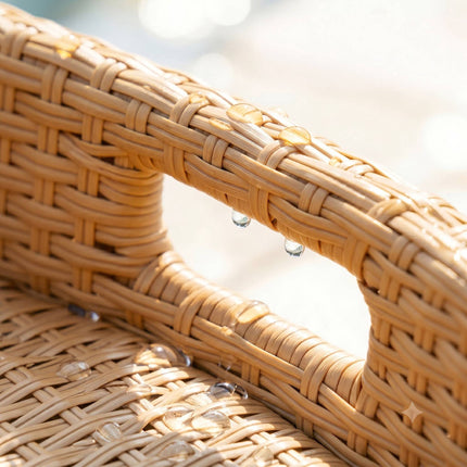 Heart-Shaped Floating Pool Tray, Weatherproof Rattan