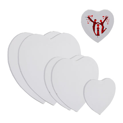 Heart in canvas, set of 6