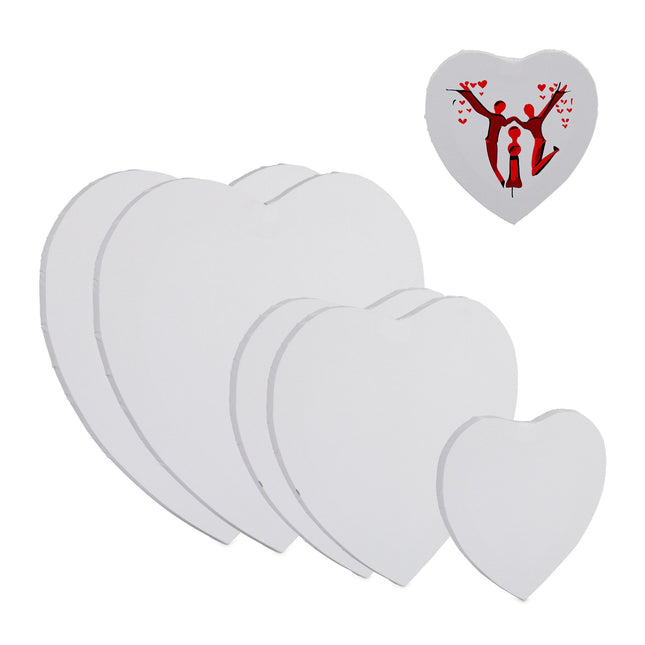 Hart op canvas, set van 6
