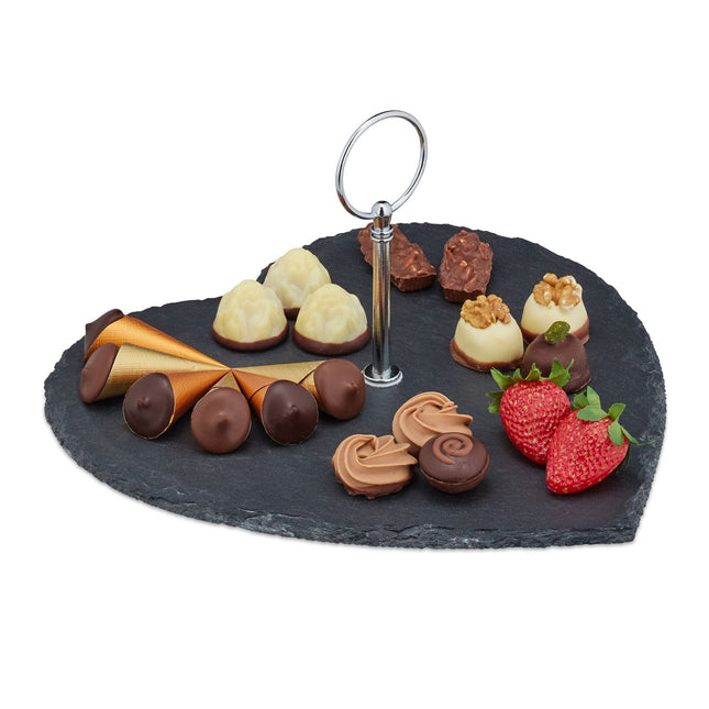 Heart-shaped slate plate