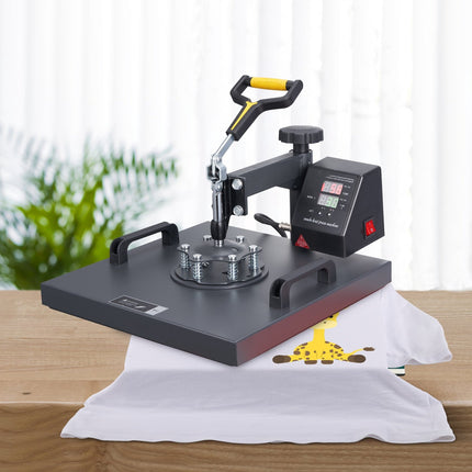Heat Press Machine 15x15, 2-in-1 Clamshell with Cap Pad