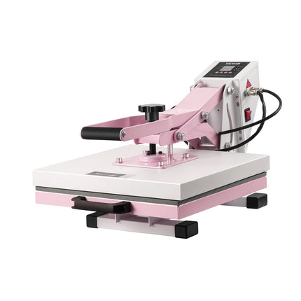 Heat Press Machine 15x15 in, Slide-Out, Pink, for T-Shirts