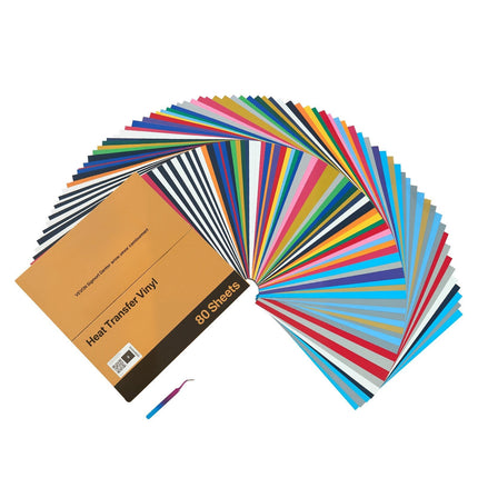 Heat Transfer Vinyl 80-Pack, 12x12 in Glossy Sheets