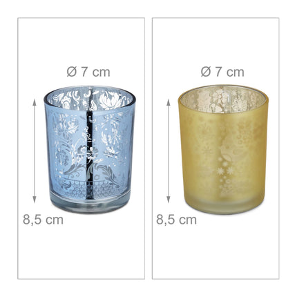 Heat candle holder gold silver set of 12