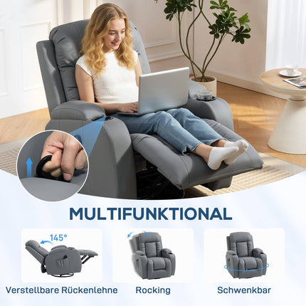 Heated Massage Recliner Chair with Swivel & Rocking