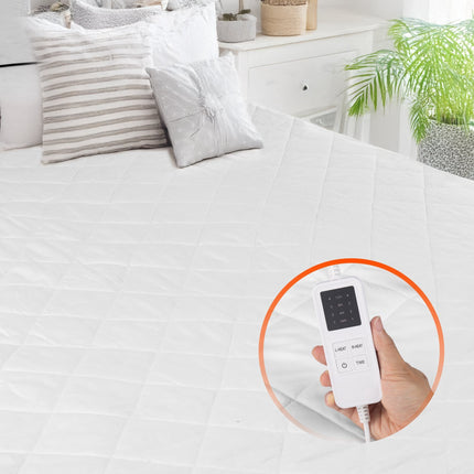 Heated Mattress Pad Queen 195x165 cm, Dual Control Timer