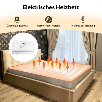 Heated Mattress Topper 160 x 140 cm, Dual Control, Timer