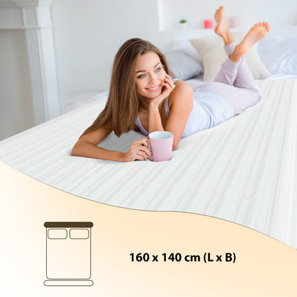 Heated Mattress Topper 160 x 140 cm, Dual Control, Timer