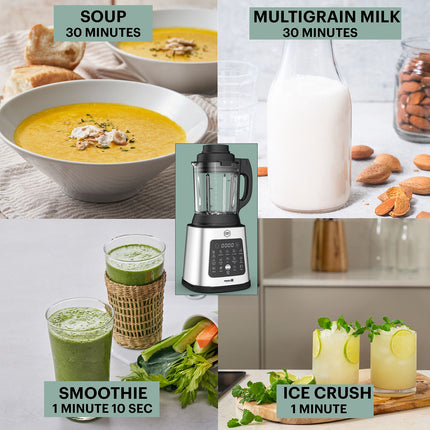 Heated Soup Maker Blender, 1400W, 10 Programs, Glass Jug