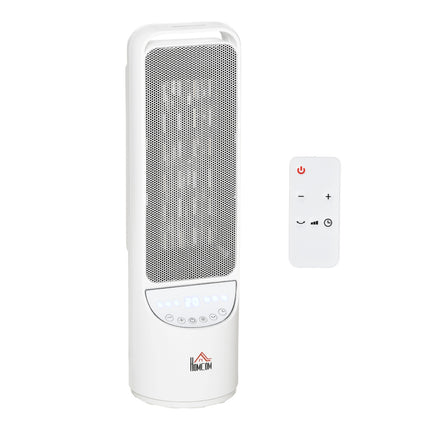 2000W ceramic tower heater, remote control & timer, white