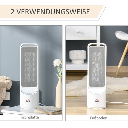 2000W ceramic tower heater, remote control & timer, white