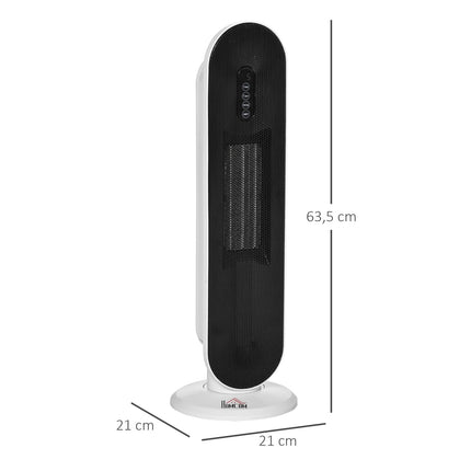 Ceramic tower heater, 2000W, Remote control & Timer, Oscillating
