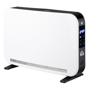 Electric fan heater 2180W, 3 heat levels, timer, white