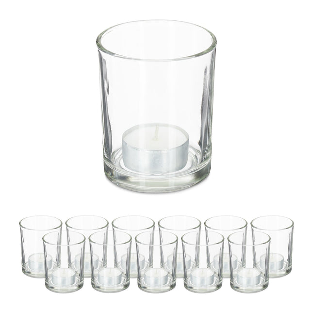Heat light holder transparent set of 12