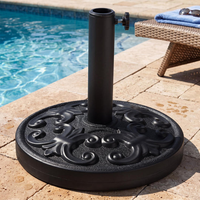 Heavy-Duty 26.5 Lb Umbrella Stand, Adjustable Knob
