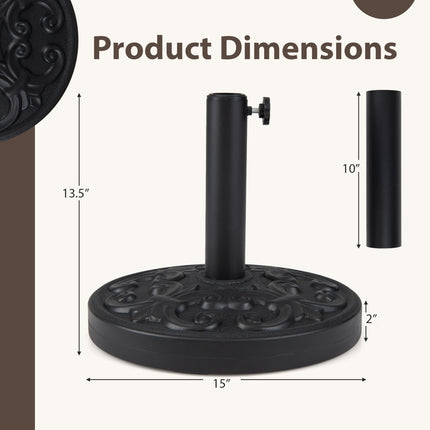 Heavy-Duty 26.5 Lb Umbrella Stand, Adjustable Knob