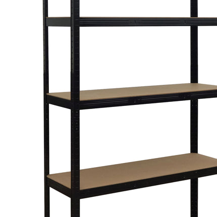 Heavy-Duty 5-Shelf Rack, Adjustable, Black