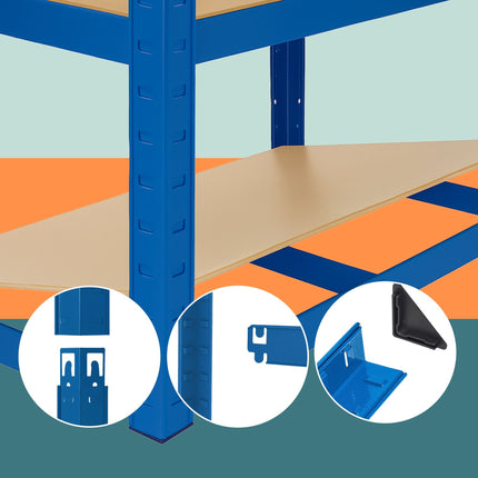 Heavy-Duty Adjustable Shelving Unit, 180x60x30 cm