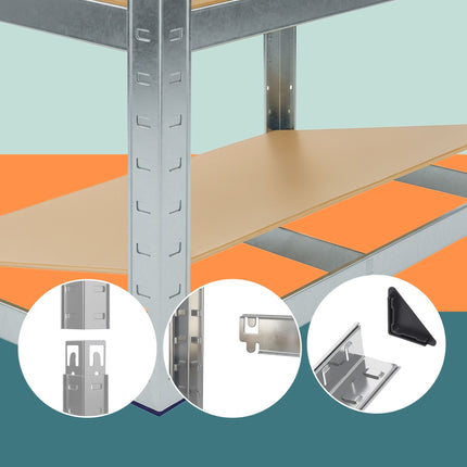 Heavy-Duty Adjustable Shelving Unit, 180x60x30 cm