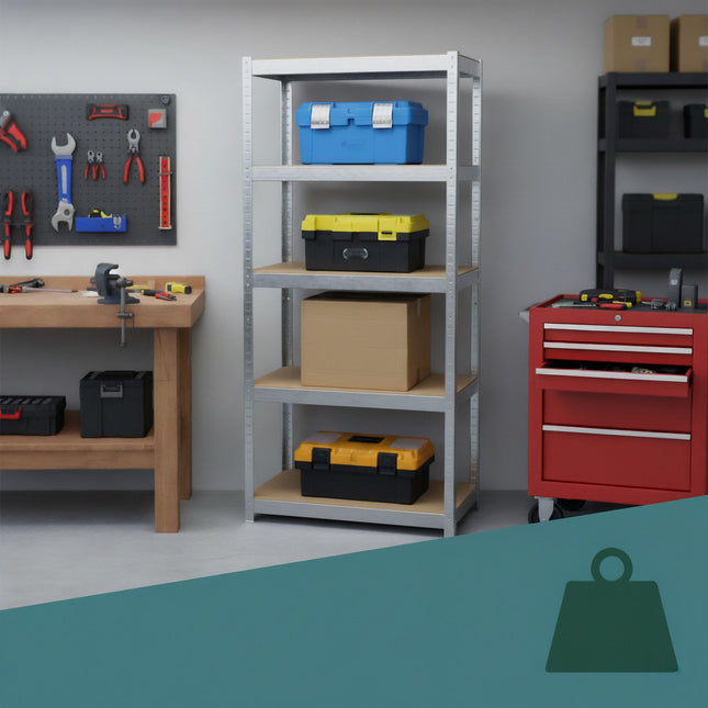 Heavy-Duty Adjustable Shelving Unit, 180x60x30 cm