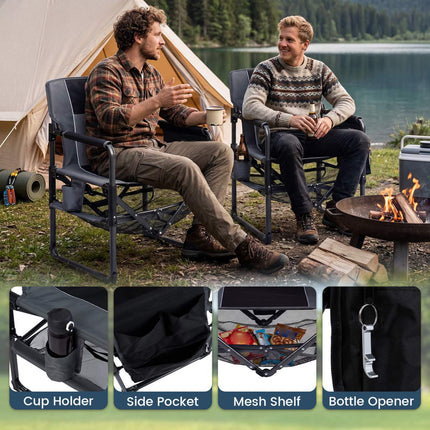 Heavy Duty Camping Chair with Cup Holder and Side Pocket
