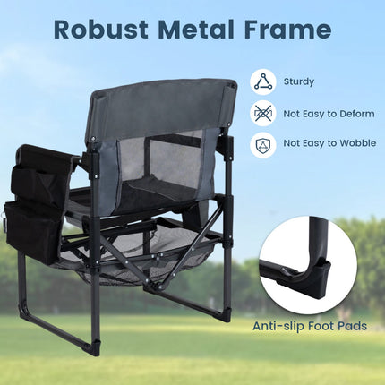 Heavy Duty Camping Chair with Cup Holder and Side Pocket