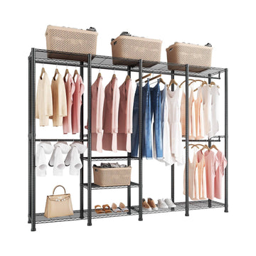 Heavy-Duty Garment Rack, 10 Tiers, 4 Hanging Rods