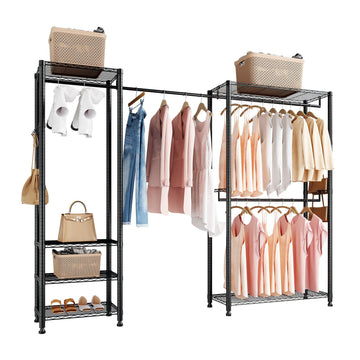 Heavy-Duty Garment Rack, Steel Frame, 800 lb Capacity