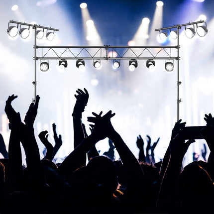 Heavy Duty Metal DJ Light Stand with Adjustable Height Retractable T-Bar Tripod Stands Black