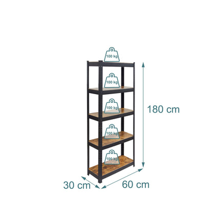 Heavy-Duty Metal Shelving Unit, 500 kg Capacity