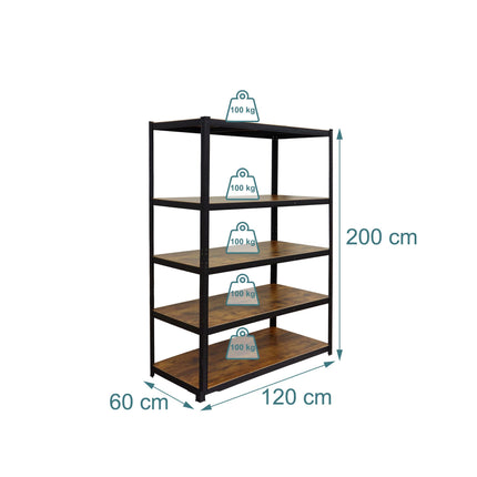 Heavy-Duty Metal Shelving Unit, 5-Tier, 500 kg Capacity