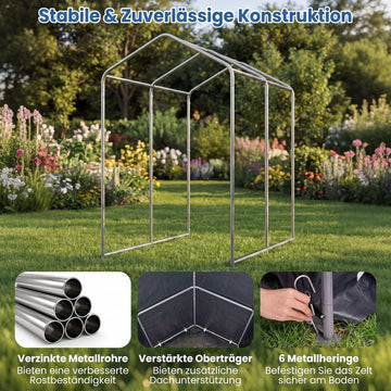 Heavy-Duty Portable Storage Shed, Dark Gray, 5x3x5 ft
