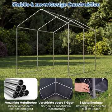 Heavy-Duty Portable Storage Shed, Dark Gray, 7.2 x 5.2 x 5.7 ft