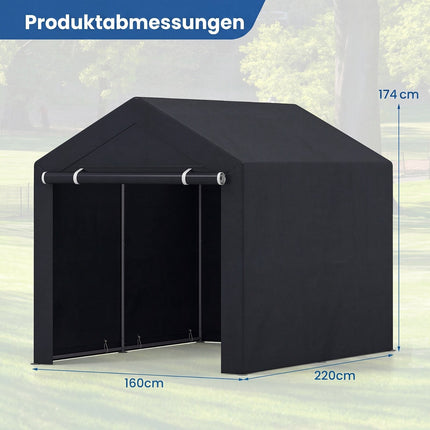 Heavy-Duty Portable Storage Shed, Dark Gray, 7.2 x 5.2 x 5.7 ft