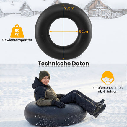 Heavy-Duty Rubber Snow & River Tube, 93 cm Diameter