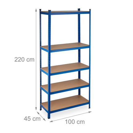 Heavy Duty Shelving Unit 220 cm Blue