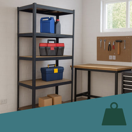 Heavy-Duty Shelving Unit, 5 Shelves, 875 kg Capacity