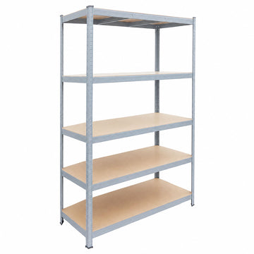 Heavy-Duty Shelving Unit with 5 Adjustable Tiers, 175 kg per Tier, Grey