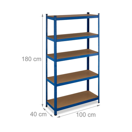 Heavy-Duty Steel Garage Storage Shelf, 5 Adjustable Shelves